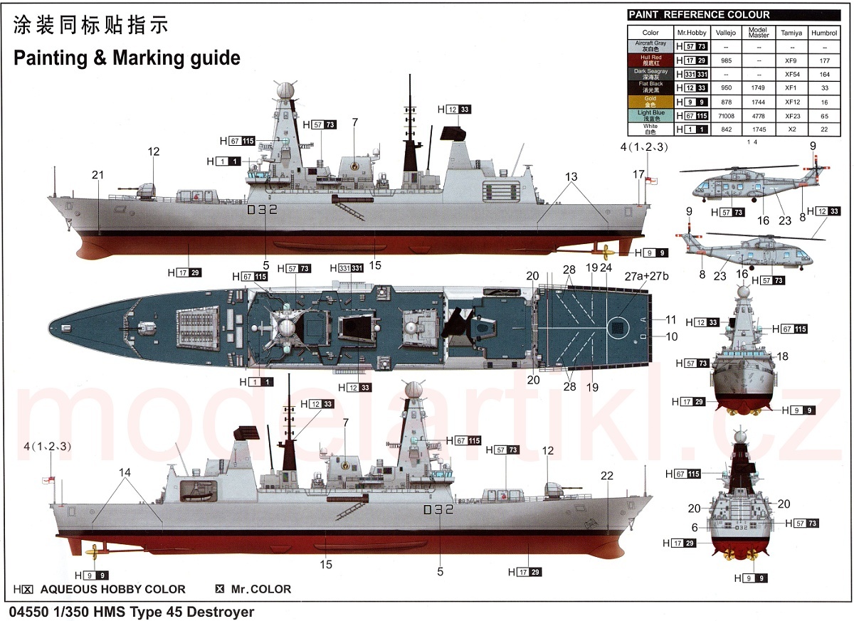 HMS Type 45 Destroyer - Plastikové modely a modelářské ...