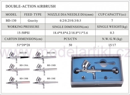 Airbrush stříkací pistole Fengda BD-130/0,3mm, 016/BD130-03