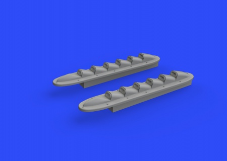Typhoon Mk.I exhaust stacks w/ fairing (1:48 Eduard, Hasegawa), 1:48, 003/648315