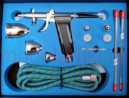 Airbrush set stříkací pistole Fengda BD-116c/0,3/0,5/0,8mm (3+1), 016/BD116c