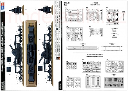 German KARL-Geraet 040/041 on Railway Transport Carrier, 1:72, 008/82961