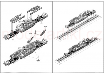 German KARL-Geraet 040/041 on Railway Transport Carrier, 1:72, 008/82961