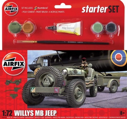 Willys MB Jeep & Trailer (Starter Set), 1:72, 006/55117