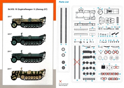 Sd.Kfz 10 Zugkraftwagen 1t (Demag D7), 1:72, 012/SA72021