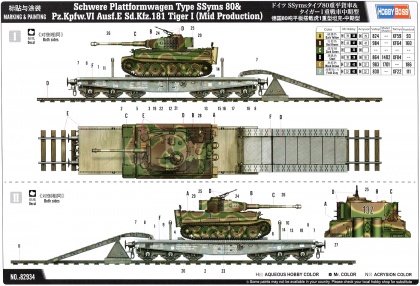 Schwere Plattformwagen Type SSyms 80 & Pz.Kpfw.VI Ausf.E Sd.Kfz.181 Tiger I (Mid Production), 1:72, 008/82934