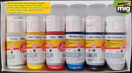 Classic American Railroad Companies – Locomotives Vol.1 Acrylic Colors Set RAIL CENTER 6x15ml, 085/AMMO.R-1007