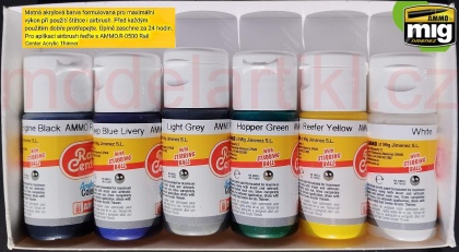 British Freight Cars Acrylic Colors Set RAIL CENTER 6x15ml, 085/AMMO.R-1009
