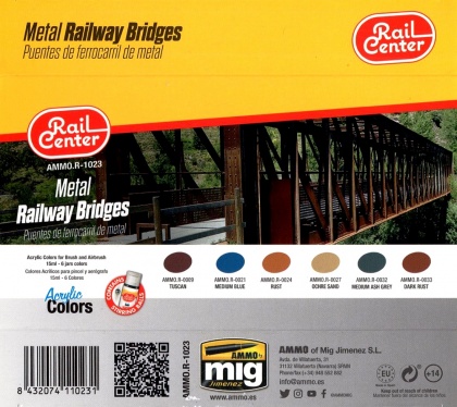 Metal Bridges Colors Set RAIL CENTER 6x15ml, 085/AMMO.R-1023
