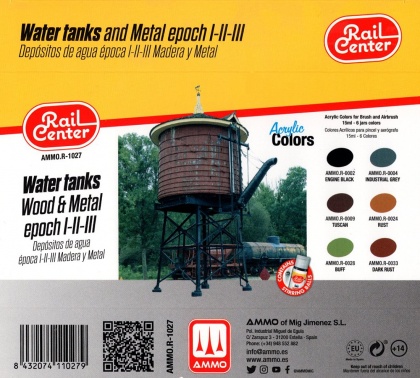 Water tanks Wood & Metal epoch I-II-III Colors Set RAIL CENTER 6x15ml, 085/AMMO.R-1027