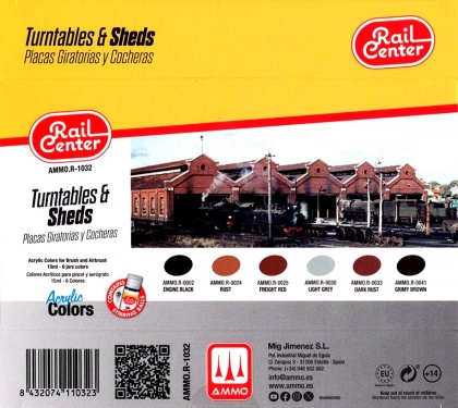 Turntables & Sheds Colors Set RAIL CENTER 6x15ml, 085/AMMO.R-1032