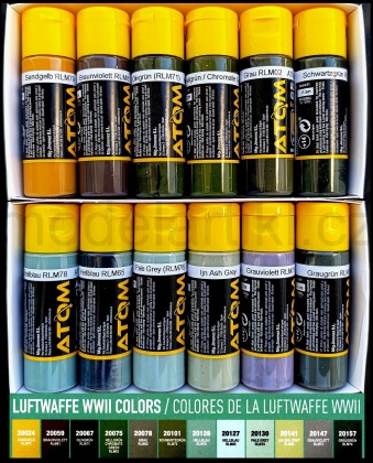Luftwaffe WWII Colors Set 12x20ml, 085/ATOM-20701