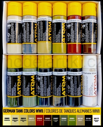 German Tank WWII Colors Set 12x20ml, 085/ATOM-20704