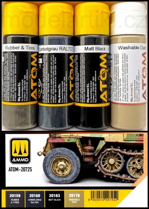 Rubber and Tires Colors Set 4x20ml, 085/ATOM-20725