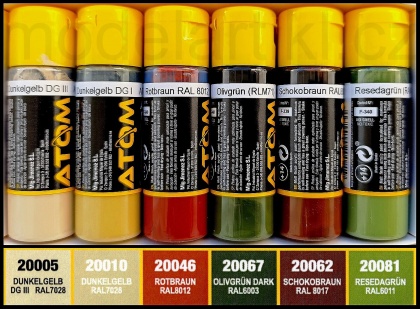 Late German Camouflage WWII Colors Set 6x20ml, 085/ATOM-20728