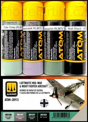 Luftwaffe Mid-War & Night Fighter Aircraft Colors Set 4x20ml, 085/ATOM-20913