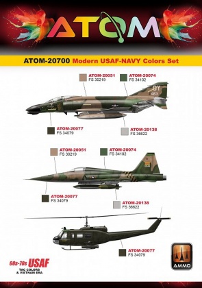 Modern USAF-NAVY Colors Set 12x20ml, 085/ATOM-20700