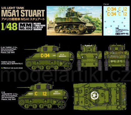 U.S. Light Tank M5A1 Stuart, 1:48, 001/32606