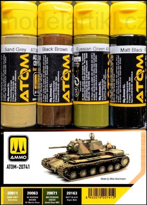 WWII Soviet Vehicles Camouflage Colors Set 4x20ml, 085/ATOM-20741