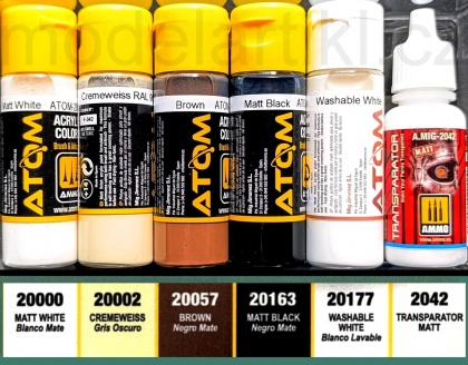 Black & White Technique Colors Set 5x20ml, 1x17ml, 085/ATOM-20811