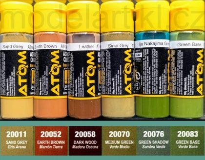 Vegetation Diorama Colors Set 6x20ml, 085/ATOM-20852