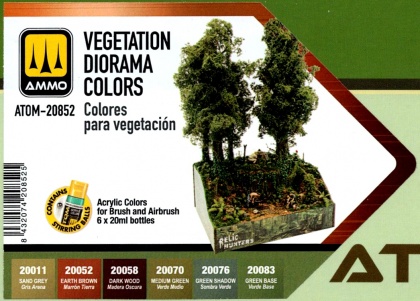 Vegetation Diorama Colors Set 6x20ml, 085/ATOM-20852
