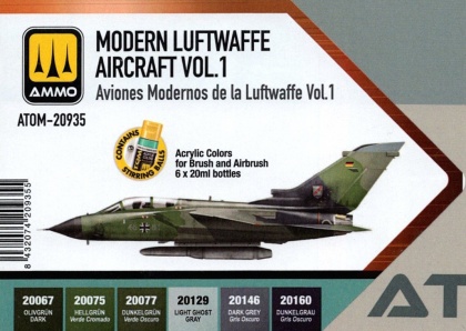 Modern Lufttwaffe Aircraft Vol 1 Colors Set 6x20ml, 085/ATOM-20935