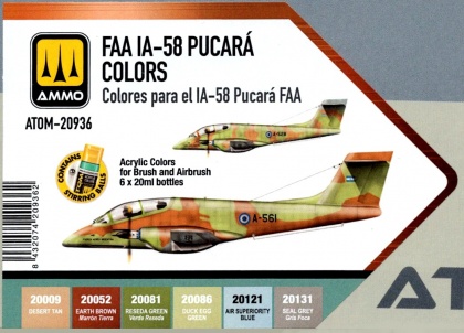 FAA IA-58 Pucará  (Fuerza Aérea Argentina) Colors Set 6x20ml, 085/ATOM-20936