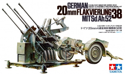 German 20mm Flakvierling 38 MIT Sd.Ah.52, 1:35, 001/35091