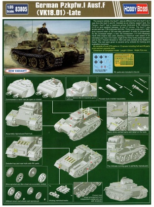 Pz.Kpfw.I Ausf.F (VK18.01) Late, 1:35, 008/83805