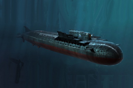 Russian Navy SSGN Oscar II Class Kursk Cruise Missile Submarine, 1:350, 008/83521