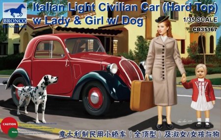 Italian Light Civilian Car (Hard Top) w/Lady & Girl w/Dog, 1:35, 062/CB35167