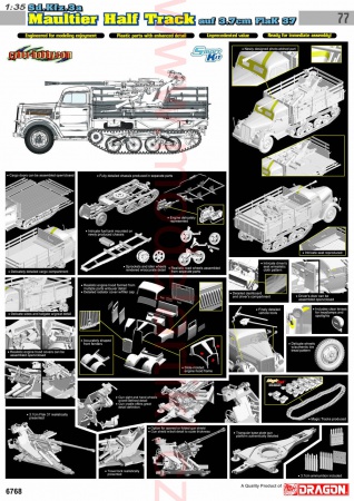 Sd. Kfz.3a Maultier Half Track mit 3.7cm FlaK 37, 1:35, 023/6768