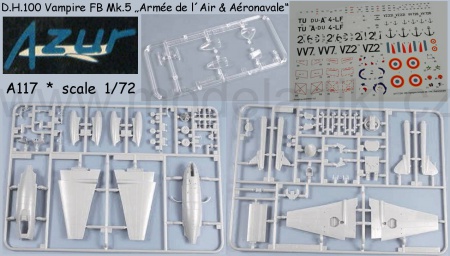 D.H.100 Vampire FB Mk.5 Armée de l´Air & Aéronavale, 1:72, 011/A117