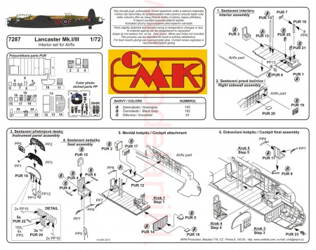 Avro Lancaster Mk.I/III – Interior set for Airfix, 1:72, 046/7287