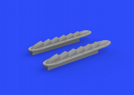Typhoon Mk.I exhaust stacks w/ fairing (1:48 Eduard, Hasegawa), 1:48, 003/648315