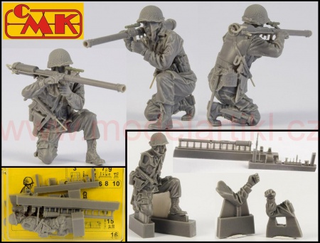 American soldier with M18 57mm Recoilless Rifle (Bazooka), late WWII / Korean (1 fig.), 1:35, 046/F35338