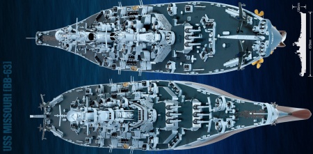 USS Missouri BB-63, 1:400, 002/14401