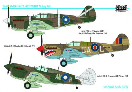 Curtiss P-40K-10/15 Warhawk long tail (Kittyhawk III), 1:72, 030/72065